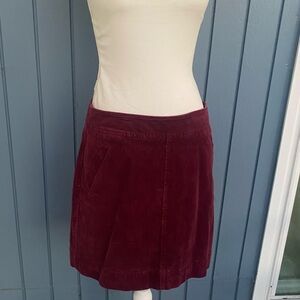 LOFT Burgundy Corduroy Mini Skirt
